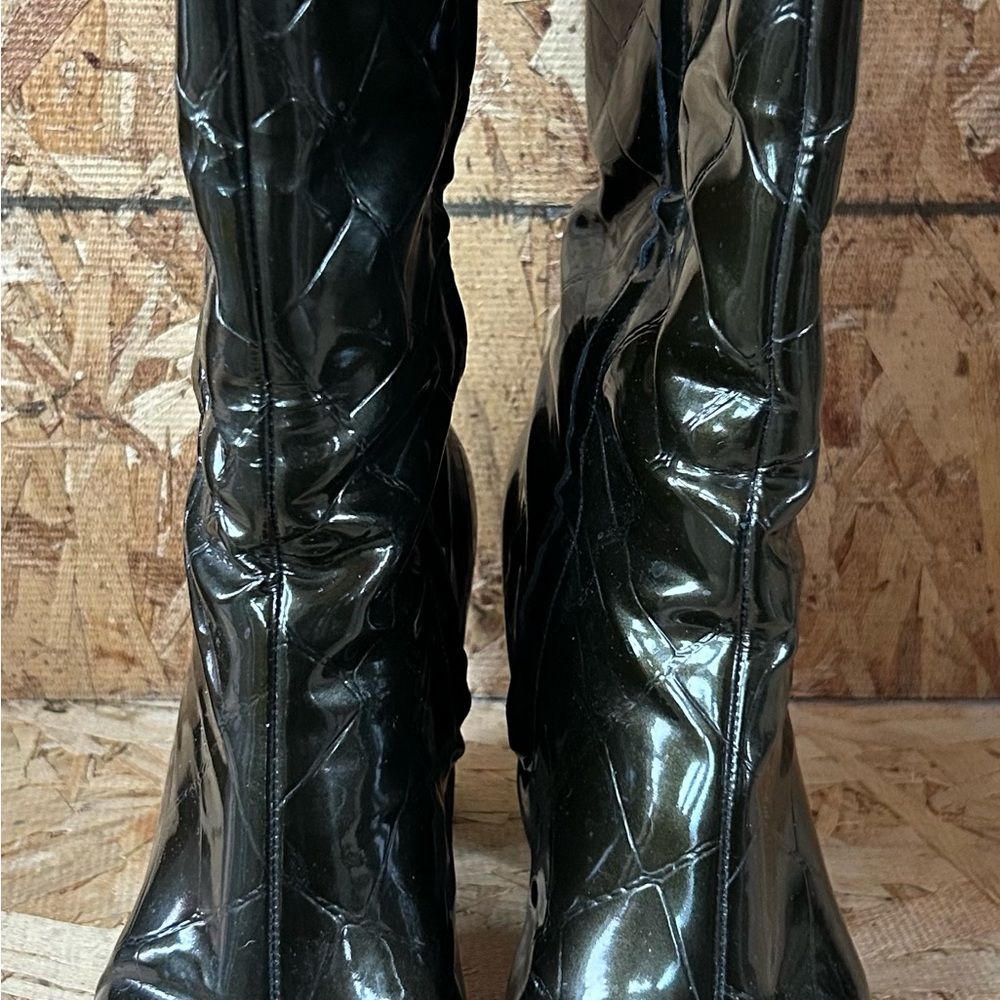 Black Patent Leather Women's Boots
